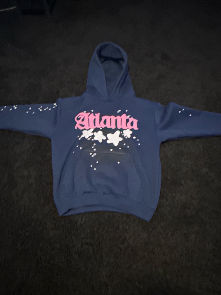 Navy Sp5der Atlanta Pink Hoodie  Brand New